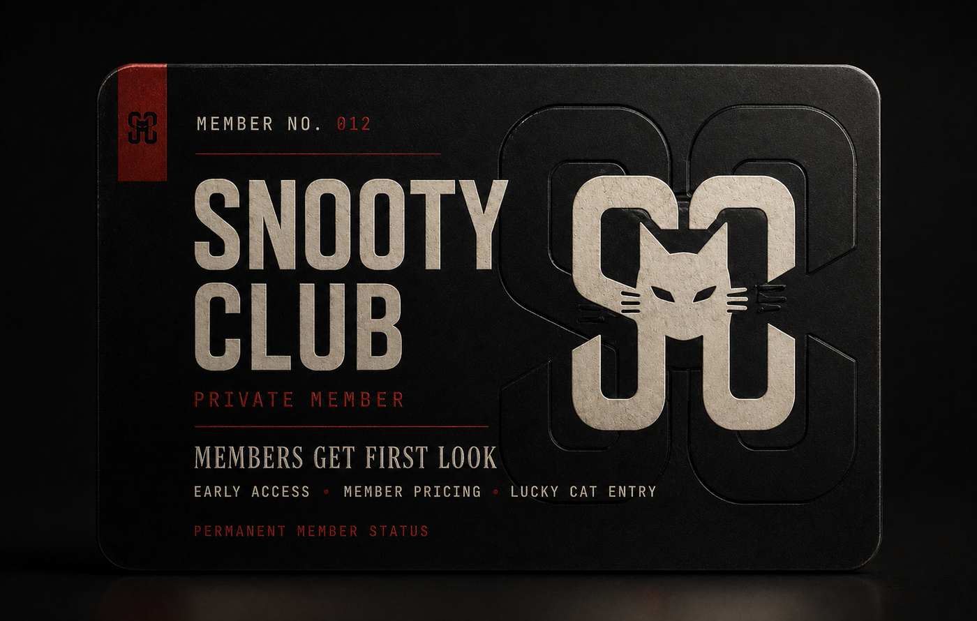 Snooty Cat Club membership card