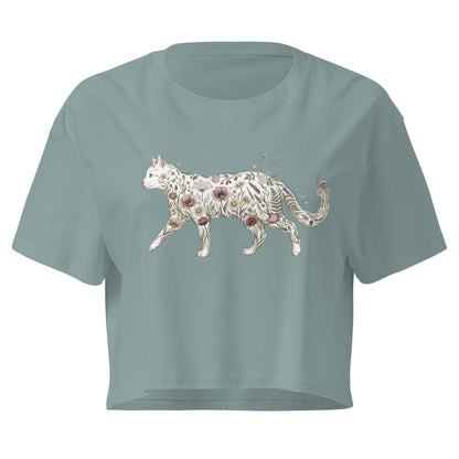 Light blue t-shirt with a cat design on a white background